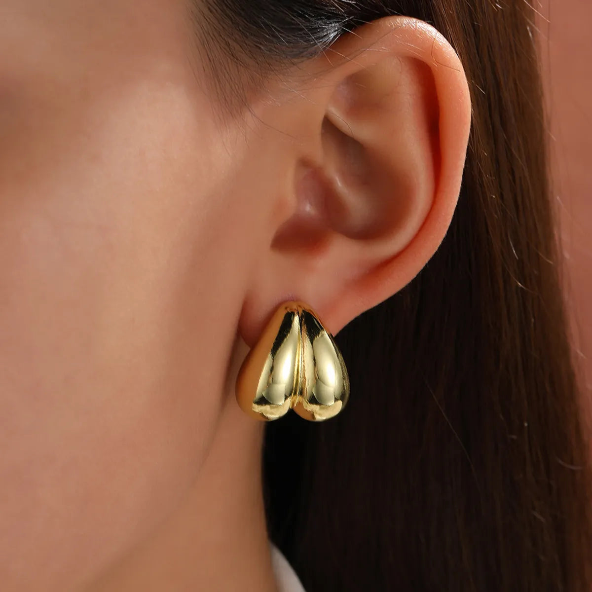 1 Pair Simple Style Classic Style Solid Color Plating Copper Gold Plated Ear Studs