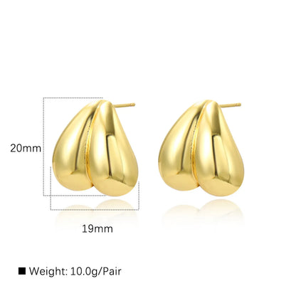 1 Pair Simple Style Classic Style Solid Color Plating Copper Gold Plated Ear Studs