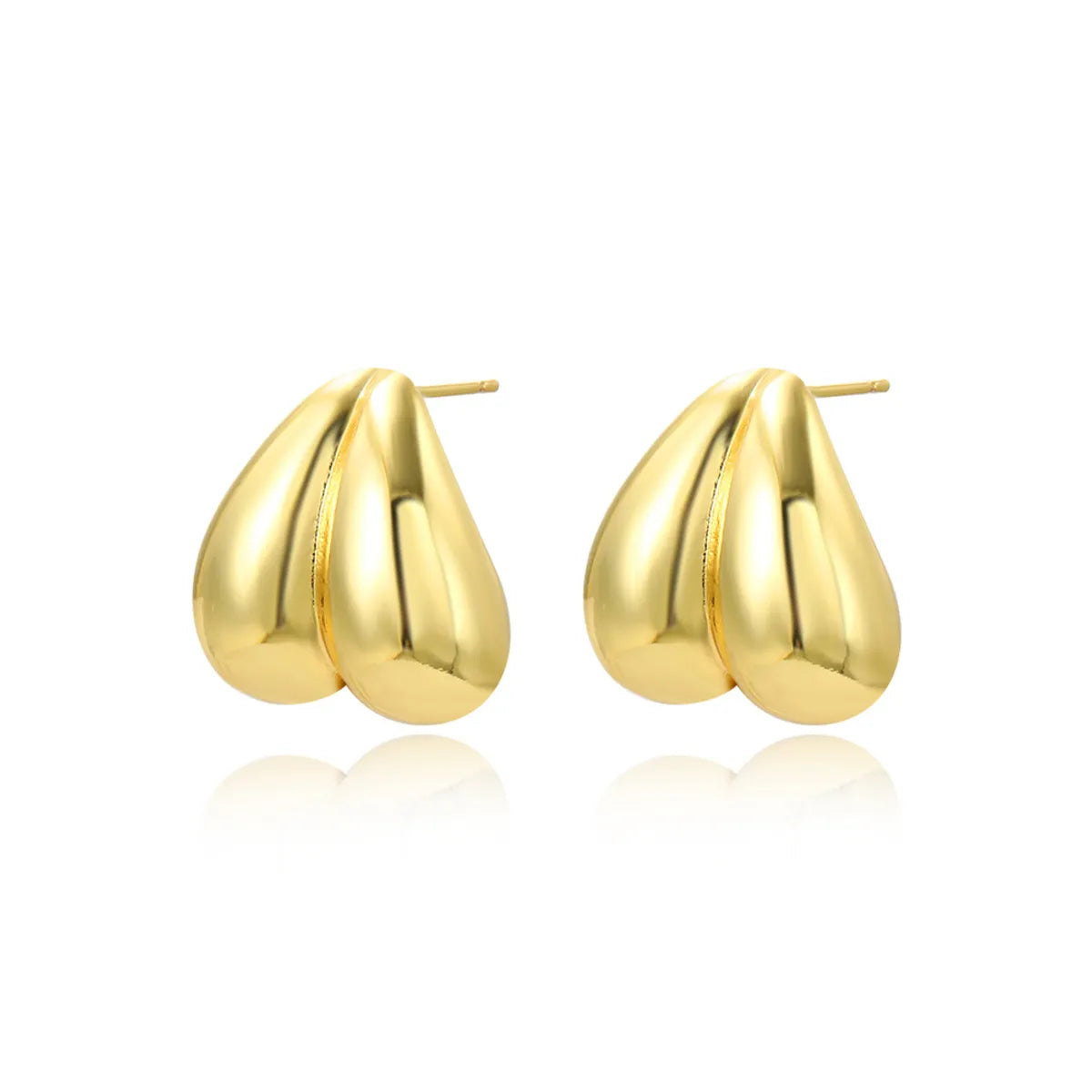 1 Pair Simple Style Classic Style Solid Color Plating Copper Gold Plated Ear Studs