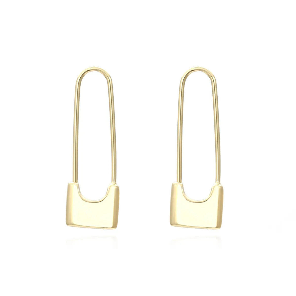 1 Pair Simple Style Classic Style Solid Color Plating Copper Gold Plated Earrings