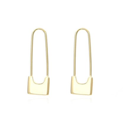 1 Pair Simple Style Classic Style Solid Color Plating Copper Gold Plated Earrings