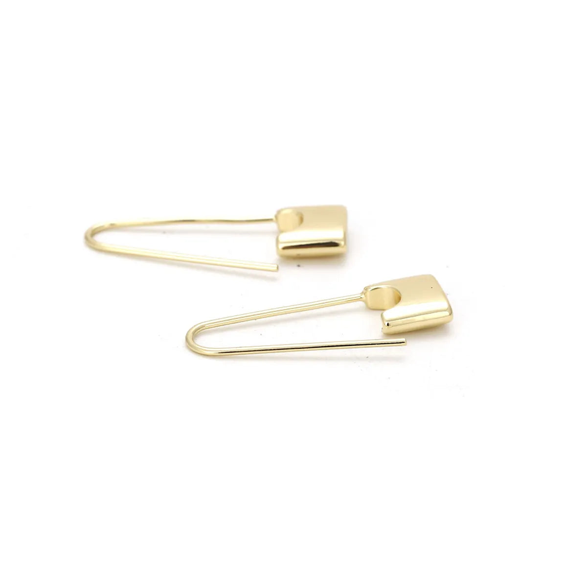 1 Pair Simple Style Classic Style Solid Color Plating Copper Gold Plated Earrings