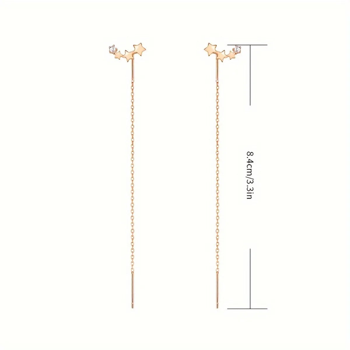 1 Pair Simple Style Classic Style Solid Color Plating Inlay Alloy Rhinestones Silver Plated Ear Line