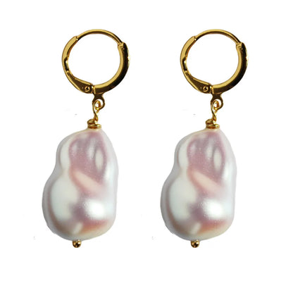 1 Pair Simple Style Classic Style Solid Color Plating Inlay Brass Pearl 24K Gold Plated Drop Earrings