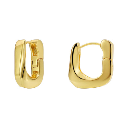 1 Pair Simple Style Classic Style Solid Color Plating Inlay Brass Zircon 18K Gold Plated Ear Studs