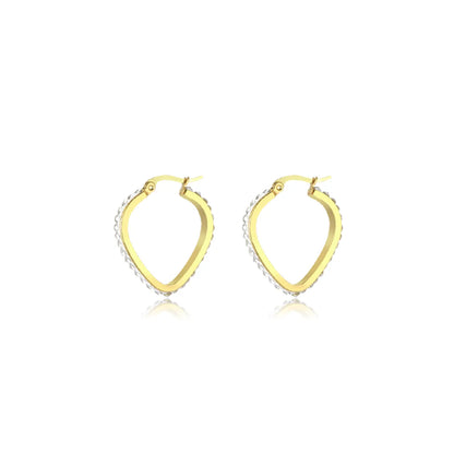 1 Pair Simple Style Classic Style Solid Color Plating Inlay Stainless Steel Artificial Diamond Hoop Earrings