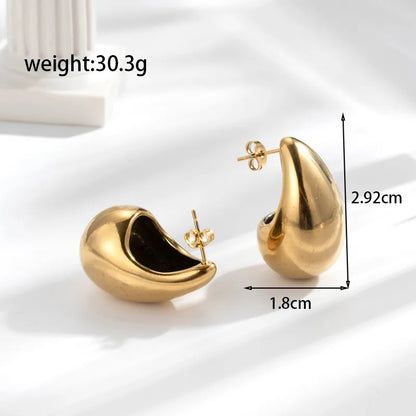 1 Pair Simple Style Classic Style Solid Color Plating Inlay 304 Stainless Steel Pearl Zircon Ear Studs