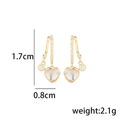 1 Pair Simple Style Classic Style Solid Color Plating Inlay Sterling Silver Zircon 14K Gold Plated Drop Earrings