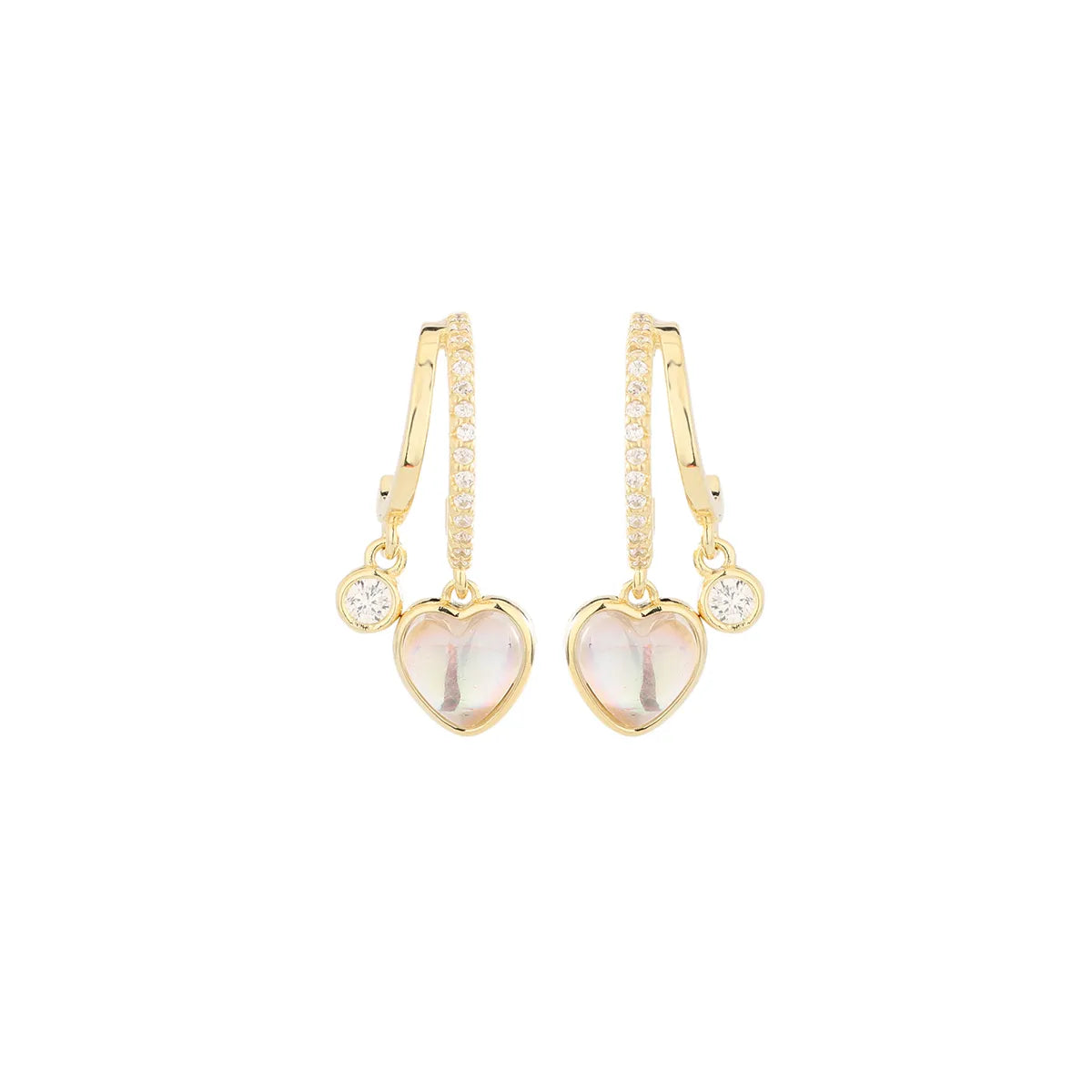 1 Pair Simple Style Classic Style Solid Color Plating Inlay Sterling Silver Zircon 14K Gold Plated Drop Earrings