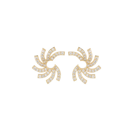 1 Pair Simple Style Classic Style Solid Color Plating Inlay Sterling Silver Zircon 14K Gold Plated Ear Studs