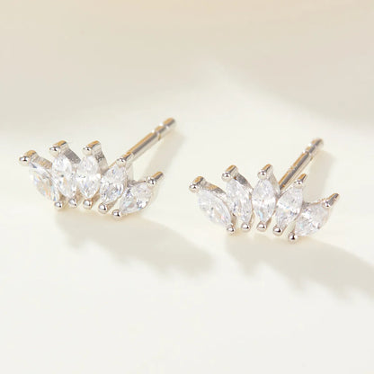 1 Pair Simple Style Classic Style Solid Color Plating Inlay Sterling Silver Zircon White Gold Plated Gold Plated Ear Studs