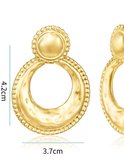 1 Pair Simple Style Classic Style Solid Color Plating Stainless Steel 18k Gold Plated Drop Earrings