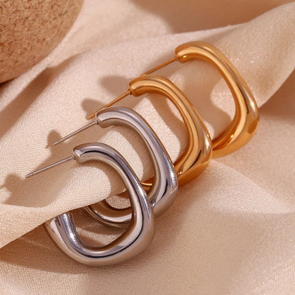 1 Pair Simple Style Classic Style Solid Color Plating Stainless Steel 18k Gold Plated Ear Studs