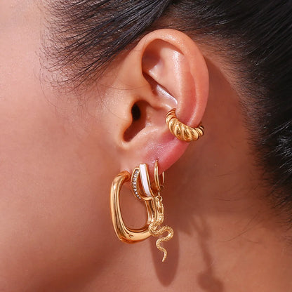 1 Pair Simple Style Classic Style Solid Color Plating Stainless Steel 18k Gold Plated Ear Studs