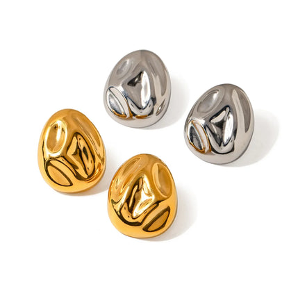 1 Pair Simple Style Classic Style Solid Color Plating Stainless Steel 18K Gold Plated Ear Studs