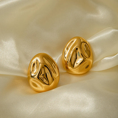 1 Pair Simple Style Classic Style Solid Color Plating Stainless Steel 18K Gold Plated Ear Studs