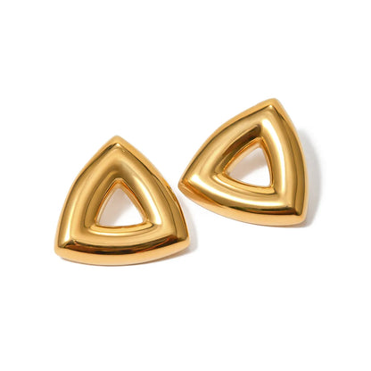 1 Pair Simple Style Classic Style Solid Color Plating Stainless Steel 18K Gold Plated Ear Studs