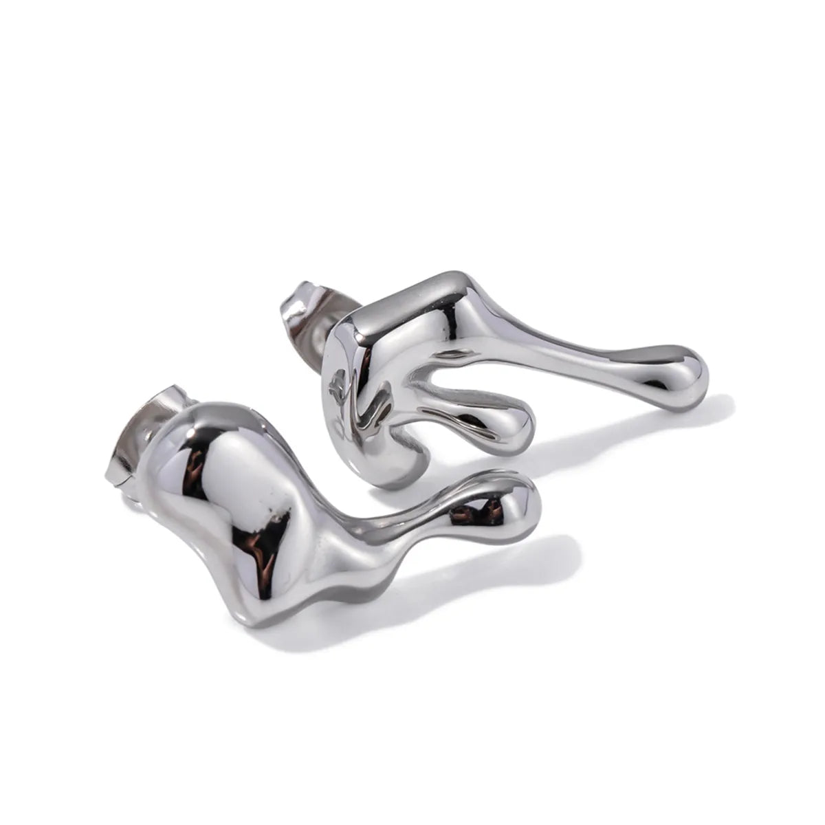 1 Pair Simple Style Classic Style Solid Color Plating Stainless Steel 18K Gold Plated Ear Studs