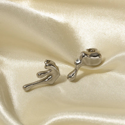 1 Pair Simple Style Classic Style Solid Color Plating Stainless Steel 18K Gold Plated Ear Studs