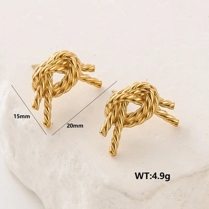 1 Pair Simple Style Classic Style Solid Color Plating Stainless Steel 24k Gold Plated Ear Studs