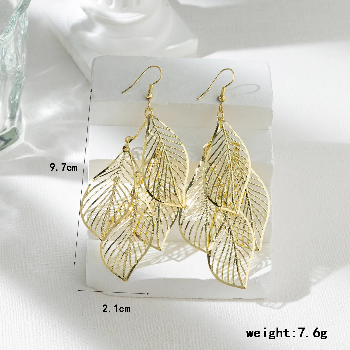 1 Pair Simple Style Classic Style Solid Color Plating Stainless Steel Alloy Gold Plated Drop Earrings