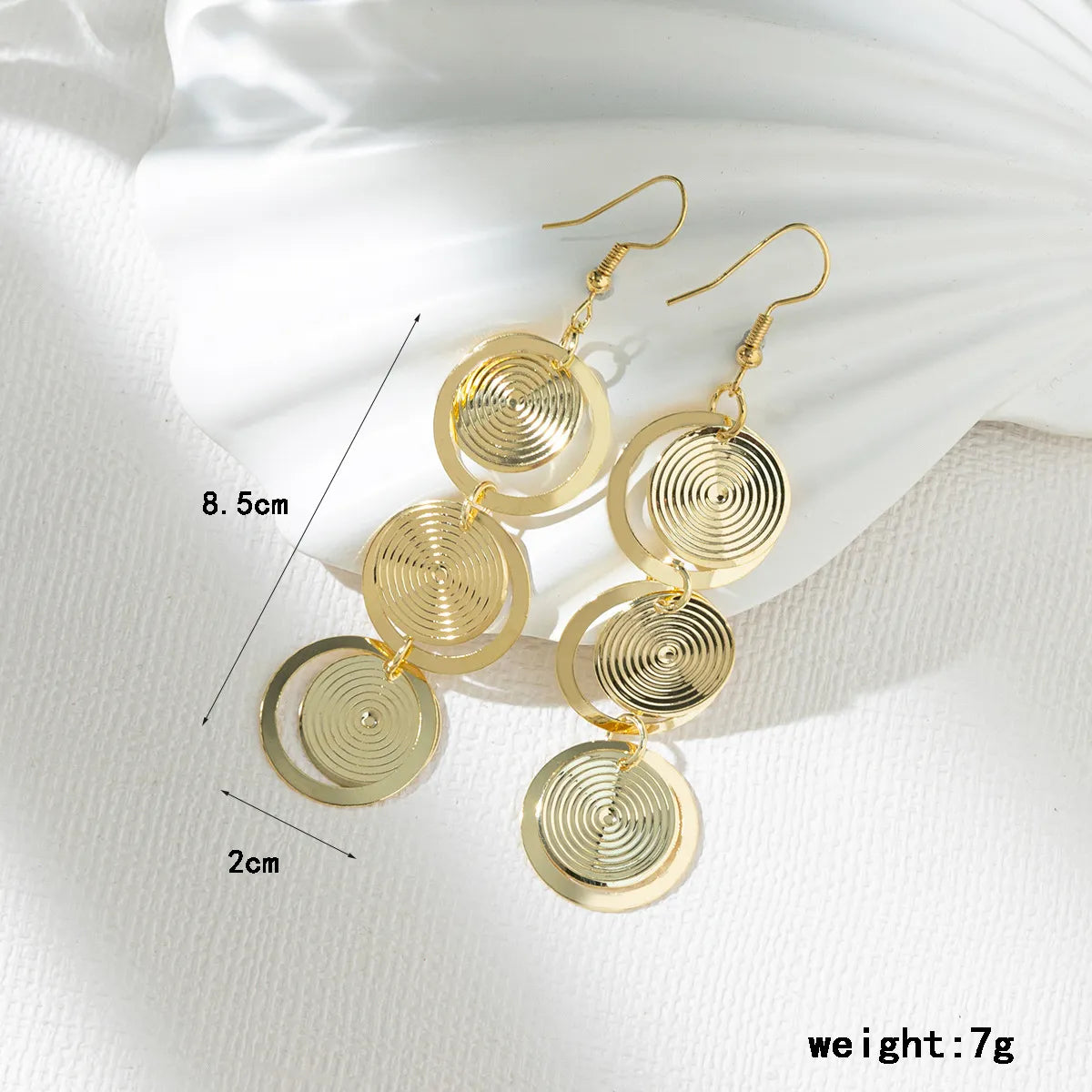 1 Pair Simple Style Classic Style Solid Color Plating Stainless Steel Alloy Gold Plated Drop Earrings