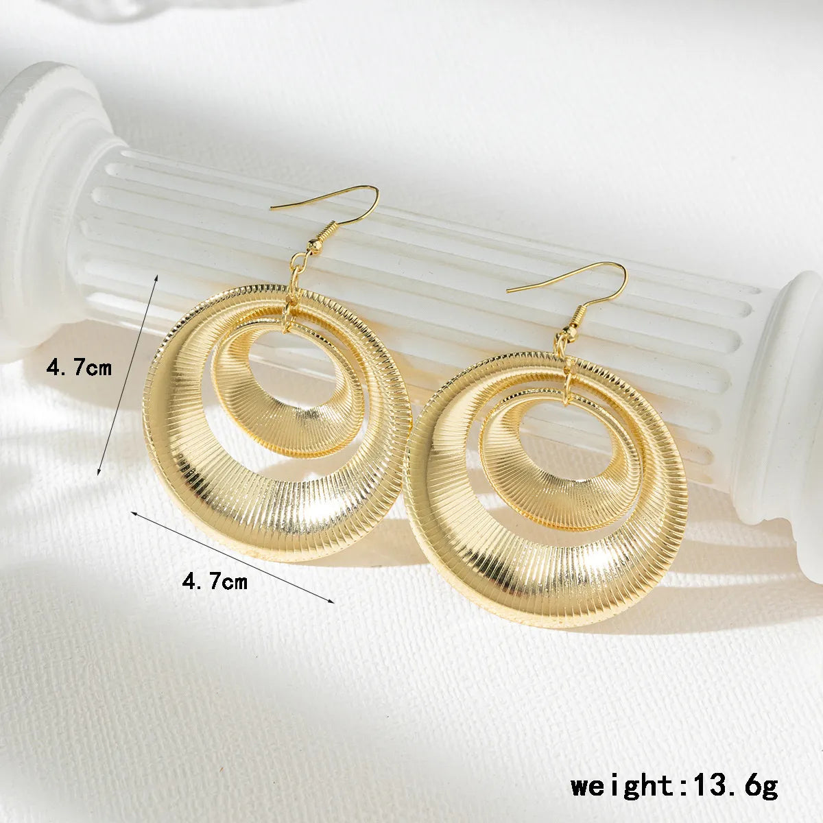 1 Pair Simple Style Classic Style Solid Color Plating Stainless Steel Alloy Gold Plated Drop Earrings