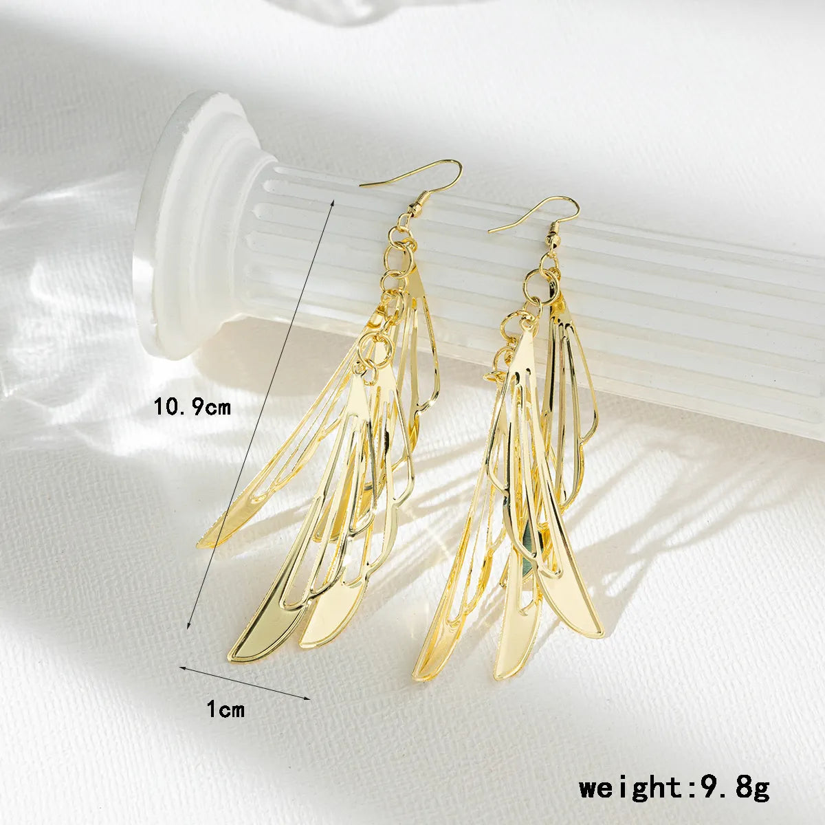 1 Pair Simple Style Classic Style Solid Color Plating Stainless Steel Alloy Gold Plated Drop Earrings