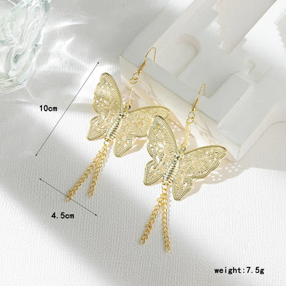 1 Pair Simple Style Classic Style Solid Color Plating Stainless Steel Alloy Gold Plated Drop Earrings