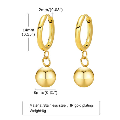 1 Pair Simple Style Classic Style Solid Color Plating 201 Stainless Steel Gold Plated Ear Studs