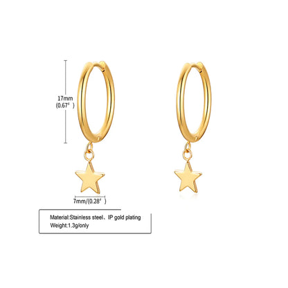 1 Pair Simple Style Classic Style Solid Color Plating 201 Stainless Steel Gold Plated Ear Studs