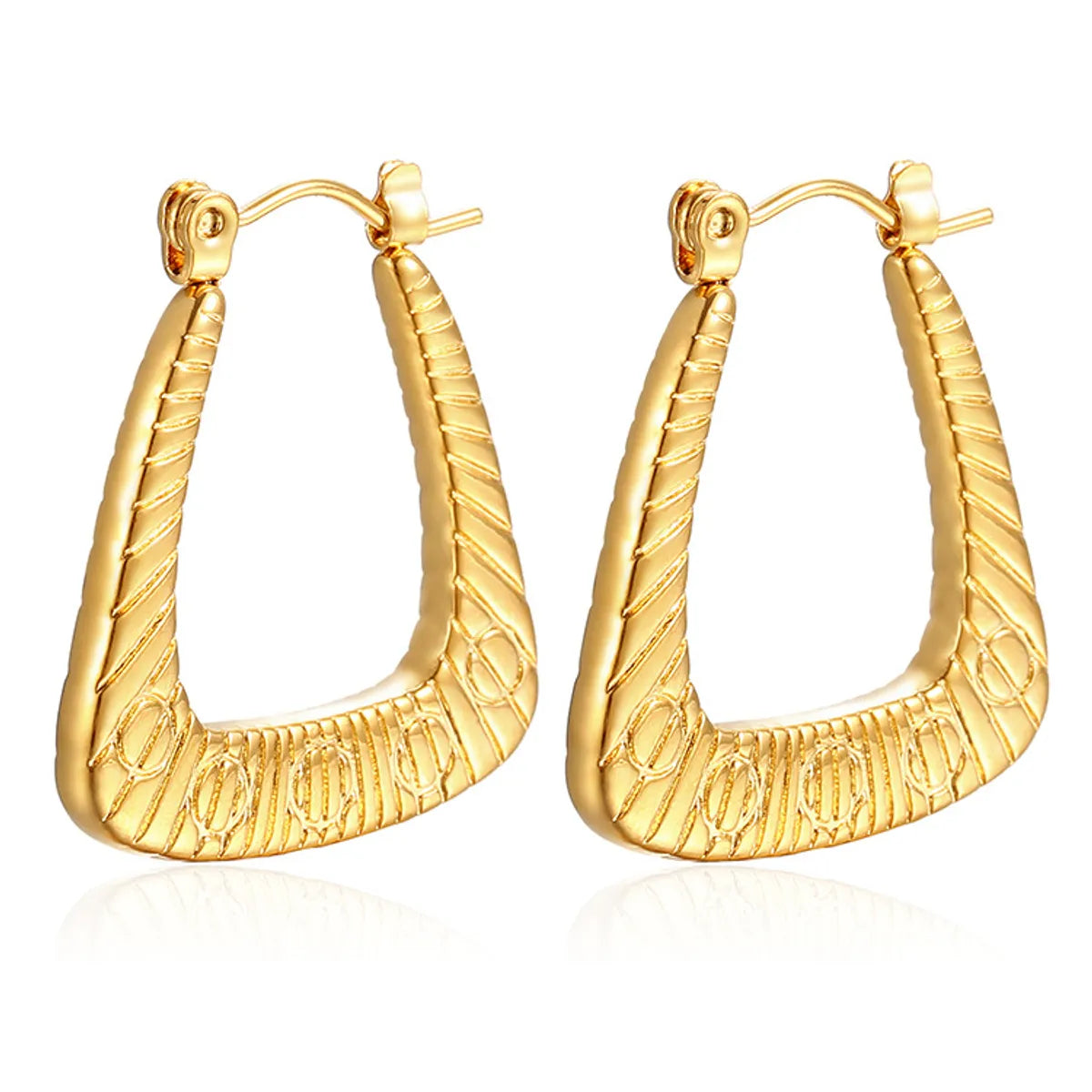 1 Pair Simple Style Classic Style Solid Color Plating Stainless Steel Gold Plated Earrings