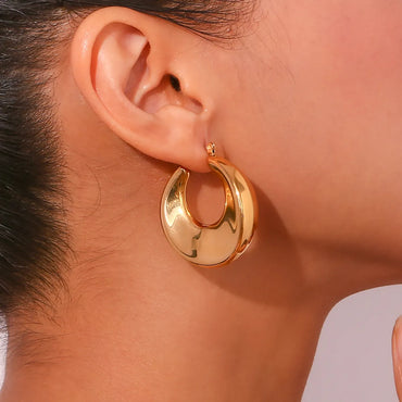 1 Pair Simple Style Classic Style Solid Color Plating Stainless Steel Rhinestones 18k Gold Plated Ear Studs