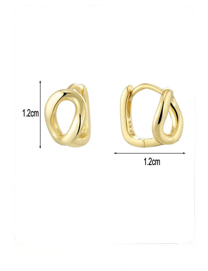 1 Pair Simple Style Classic Style Solid Color Plating Sterling Silver Earrings