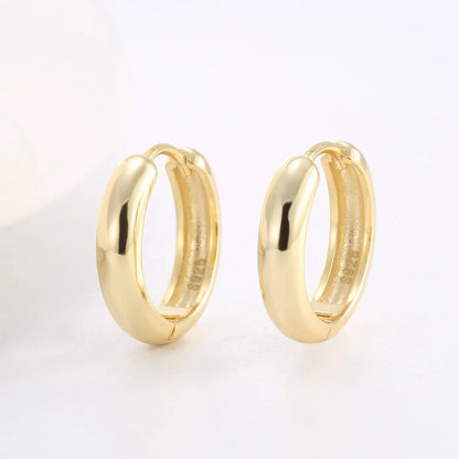 1 Pair Simple Style Classic Style Solid Color Plating Sterling Silver Earrings