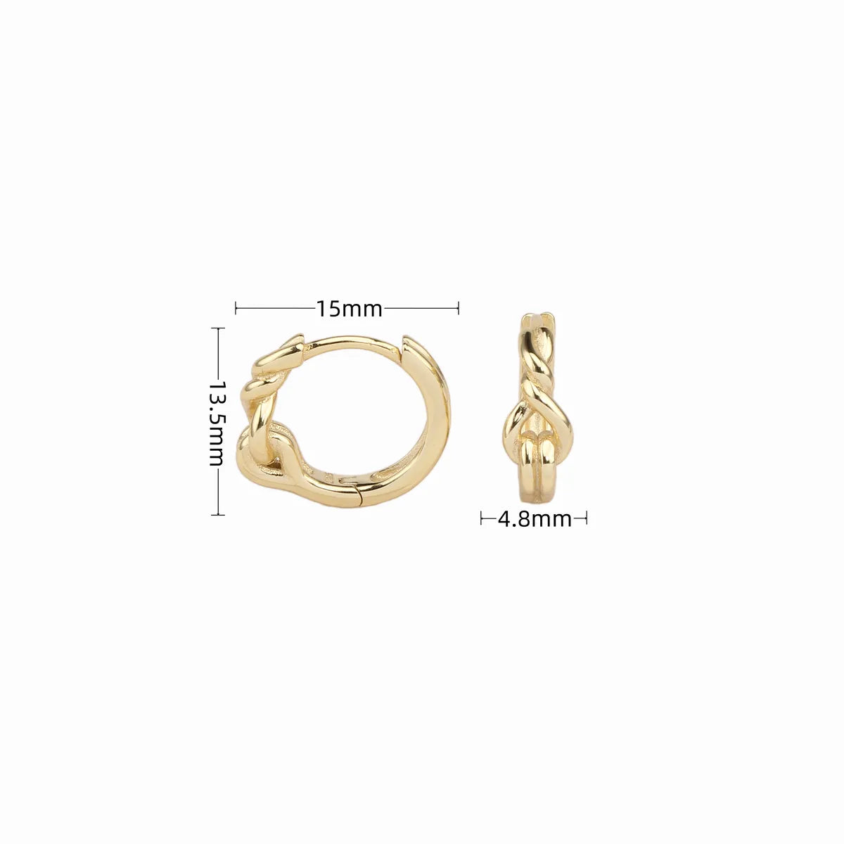 1 Pair Simple Style Classic Style Solid Color Plating Sterling Silver Gold Plated Earrings