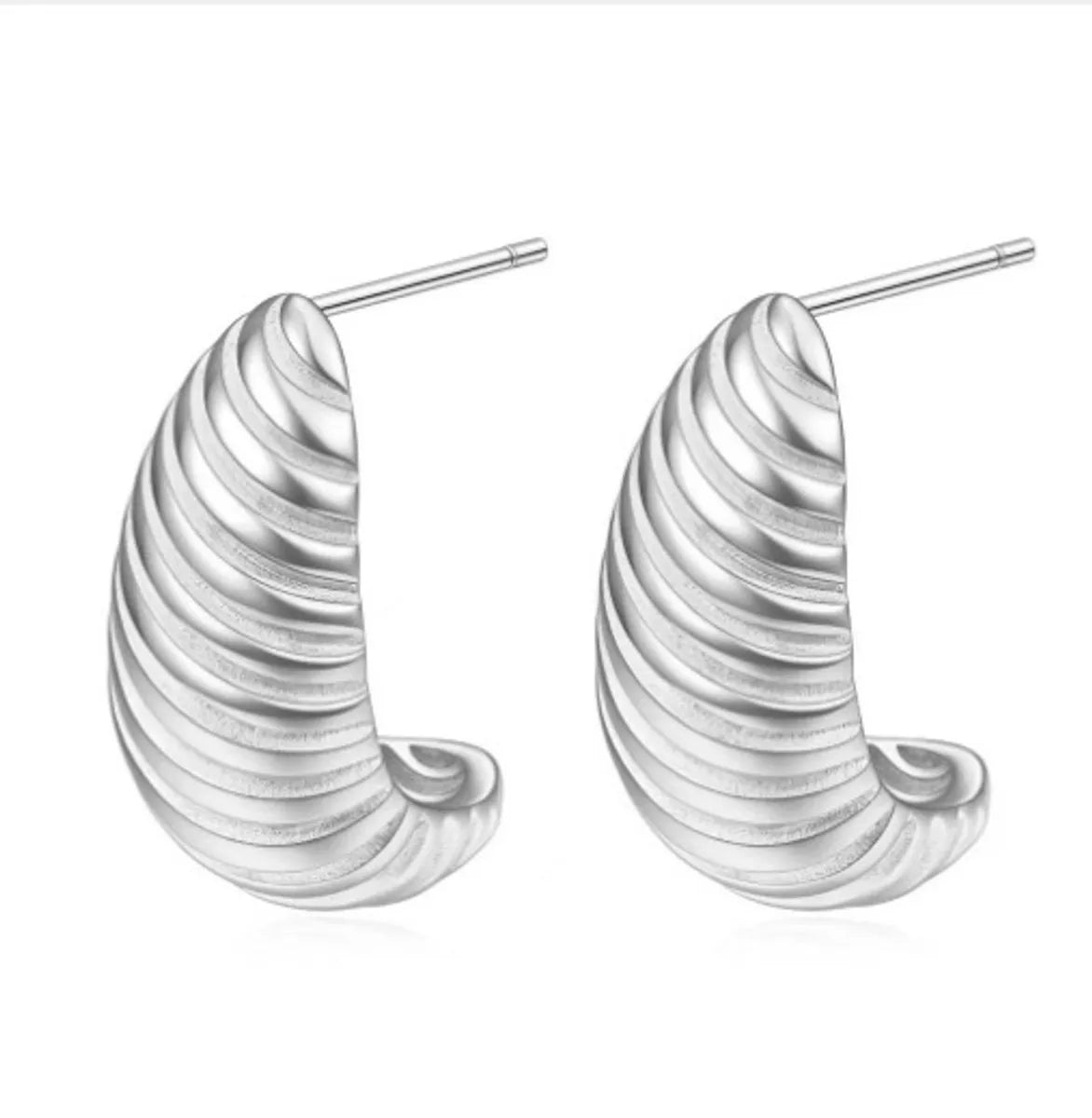 1 Pair Simple Style Classic Style Solid Color Plating Titanium Steel 18k Gold Plated Ear Studs