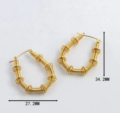 1 Pair Simple Style Classic Style Solid Color Plating Titanium Steel 18k Gold Plated Ear Studs