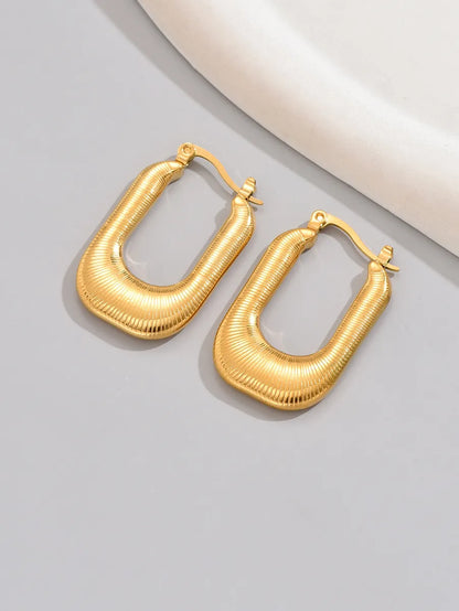 1 Pair Simple Style Classic Style Solid Color Plating Titanium Steel 18k Gold Plated Gold Plated Ear Studs