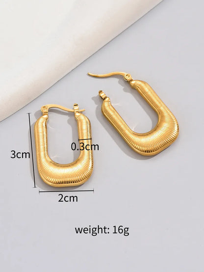 1 Pair Simple Style Classic Style Solid Color Plating Titanium Steel 18k Gold Plated Gold Plated Ear Studs