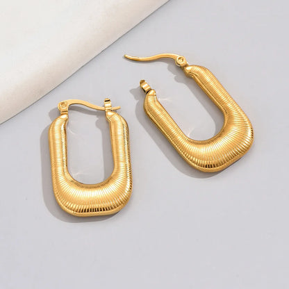 1 Pair Simple Style Classic Style Solid Color Plating Titanium Steel 18k Gold Plated Gold Plated Ear Studs