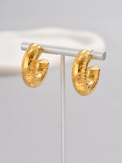 1 Pair Simple Style Classic Style Solid Color Plating Titanium Steel 18k Gold Plated Gold Plated Ear Studs