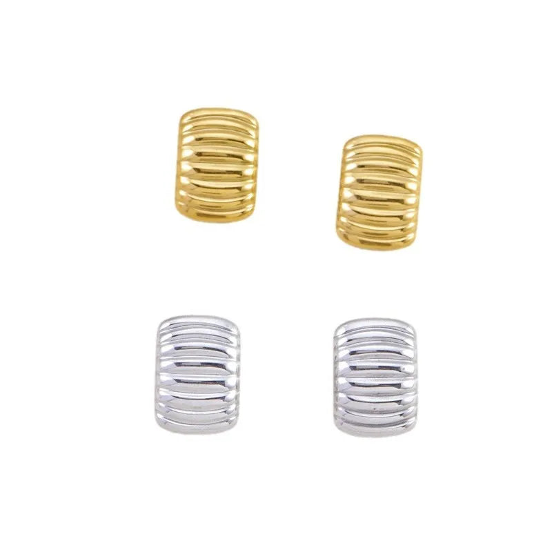 1 Pair Simple Style Classic Style Solid Color Plating Titanium Steel Earrings