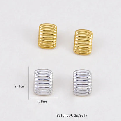 1 Pair Simple Style Classic Style Solid Color Plating Titanium Steel Earrings