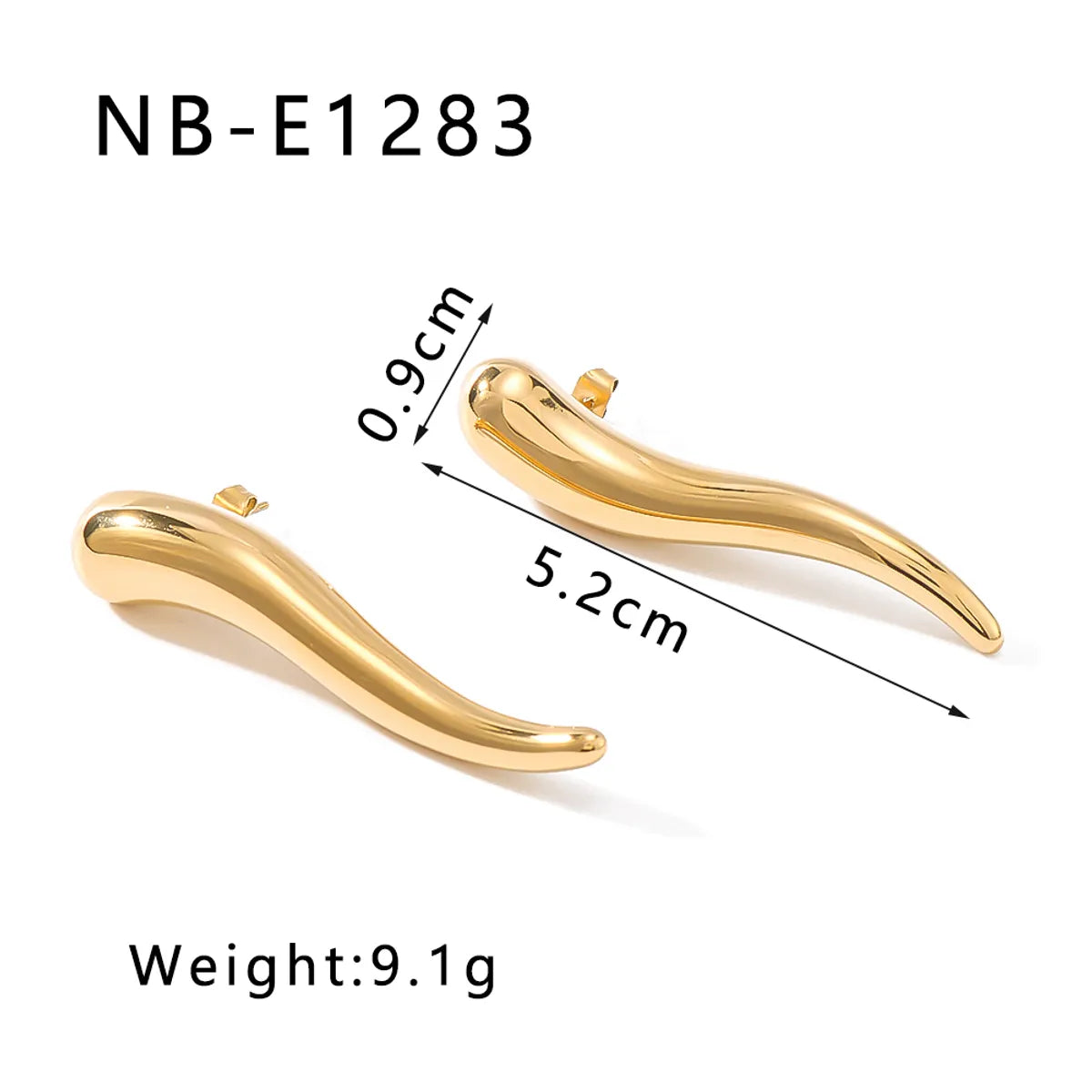 1 Pair Simple Style Classic Style Solid Color Polishing Plating 304 Stainless Steel 18K Gold Plated Ear Studs