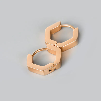 1 Pair Simple Style Classic Style Solid Color Polishing Plating Stainless Steel 18K Gold Plated Rose Gold Plated Ear Clip