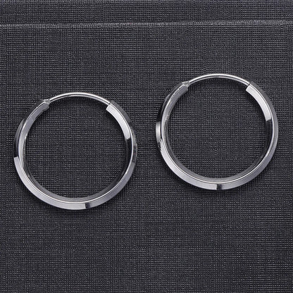 1 Pair Simple Style Classic Style Solid Color Polishing Stainless Steel Earrings