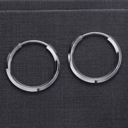 1 Pair Simple Style Classic Style Solid Color Polishing Stainless Steel Earrings