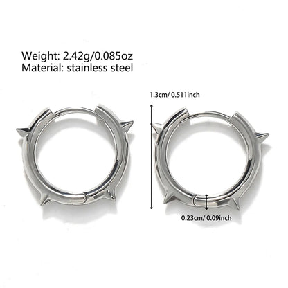 1 Pair Simple Style Classic Style Solid Color Polishing Stainless Steel Earrings