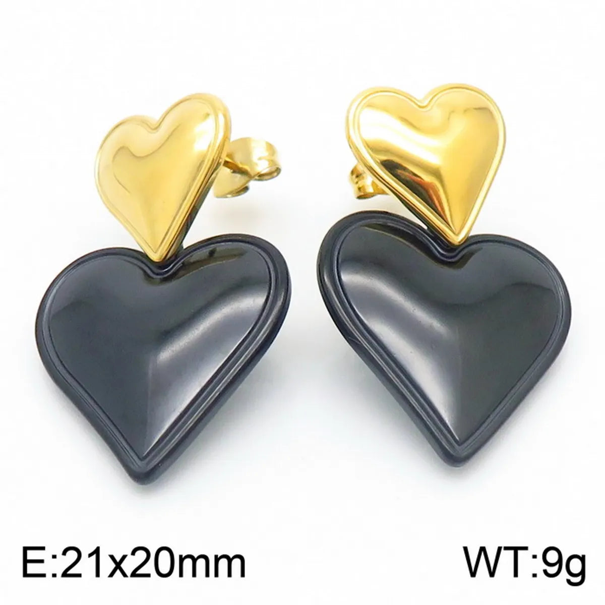 1 Pair Simple Style Classic Style Solid Color Stainless Steel 18K Gold Plated Drop Earrings